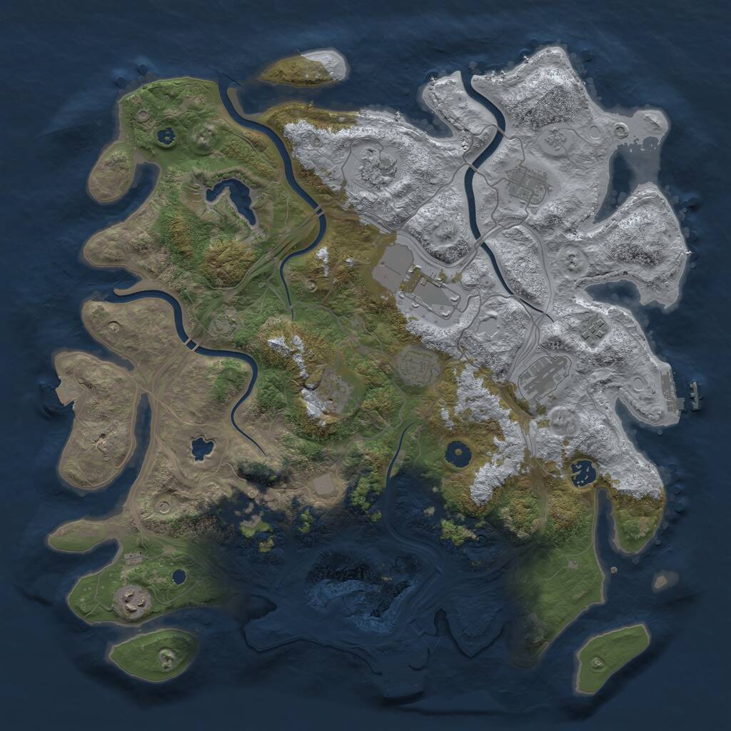 Rust Map: Procedural Map, Size: 4250, Seed: 792194, 16 Monuments