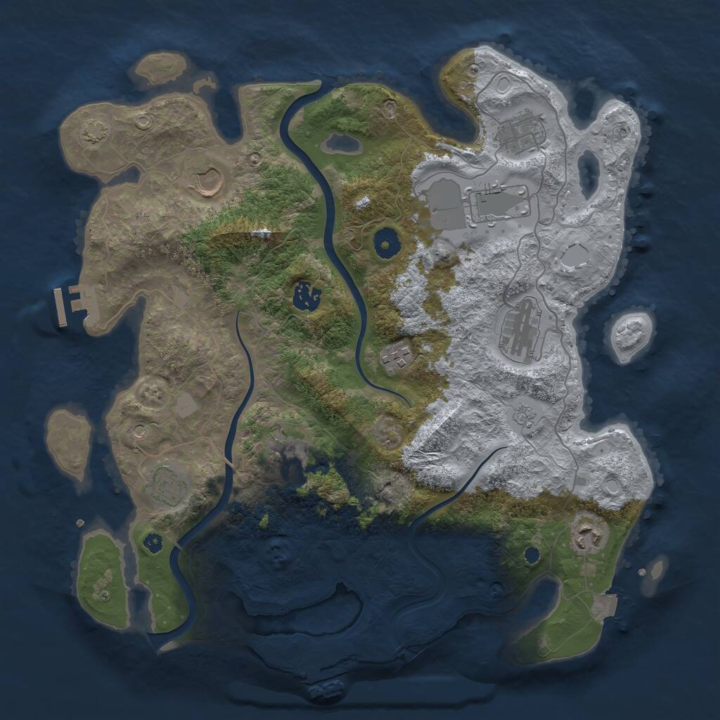 Rust Map: Procedural Map, Size: 3750, Seed: 817678, 15 Monuments