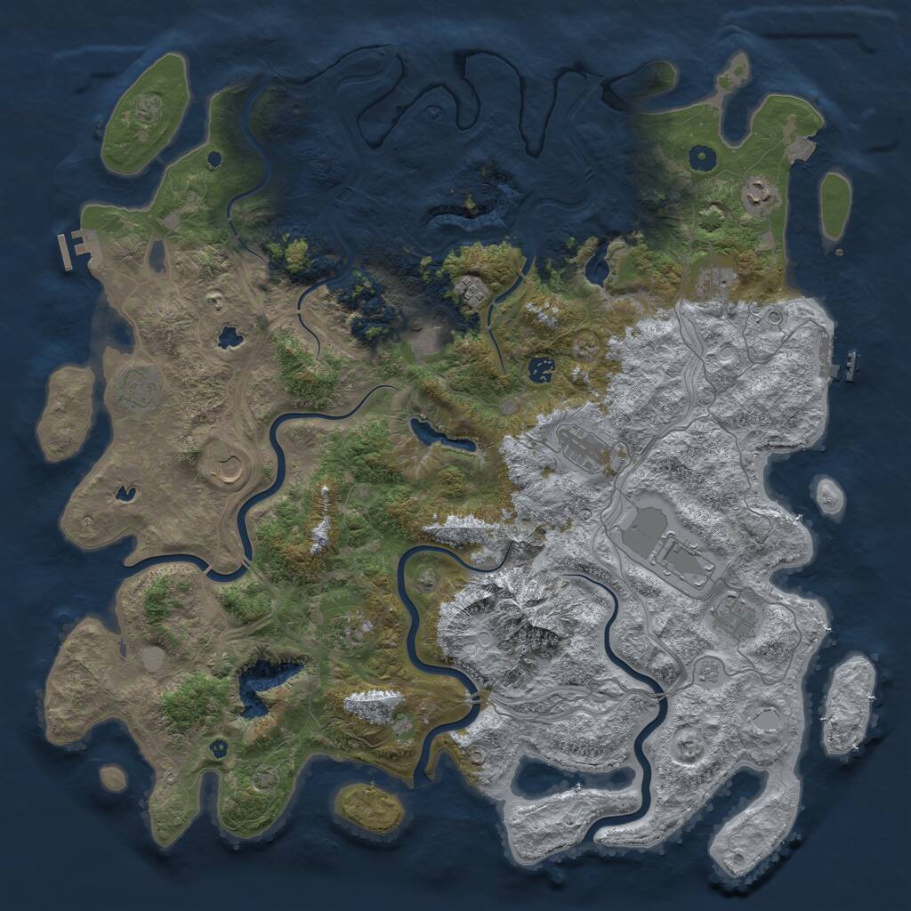 Rust Map: Procedural Map, Size: 5000, Seed: 958985051, 17 Monuments