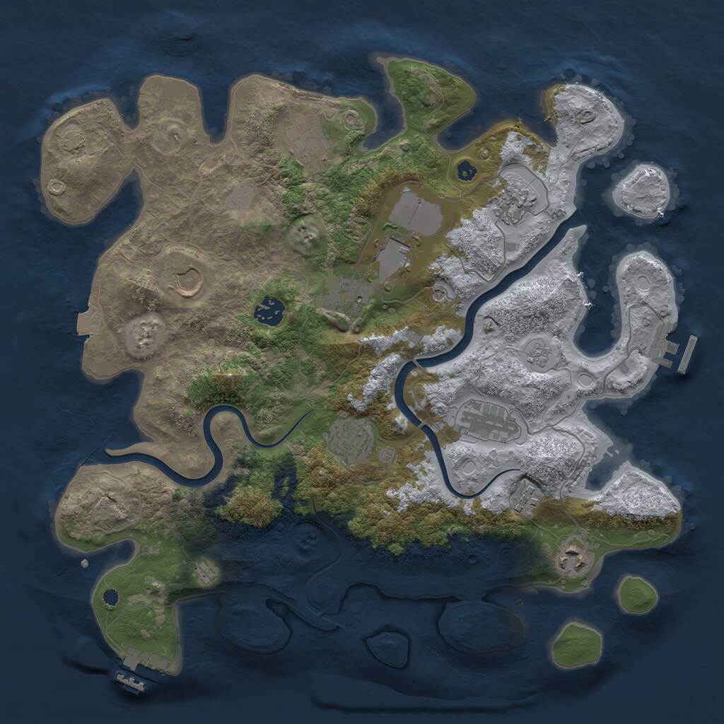 Rust Map: Procedural Map, Size: 3750, Seed: 1861199977, 16 Monuments