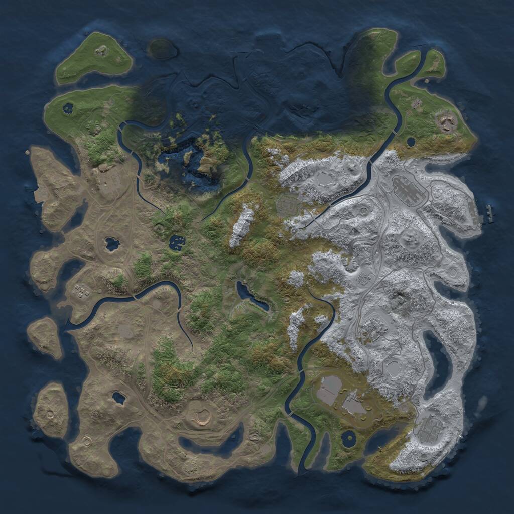 Rust Map: Procedural Map, Size: 4750, Seed: 680798, 16 Monuments