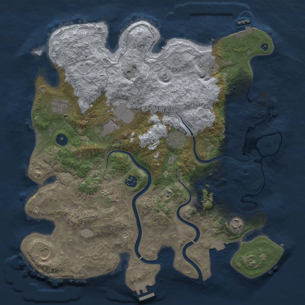 Rust Map: Procedural Map, Size: 3900, Seed: 854882448, 15 Monuments