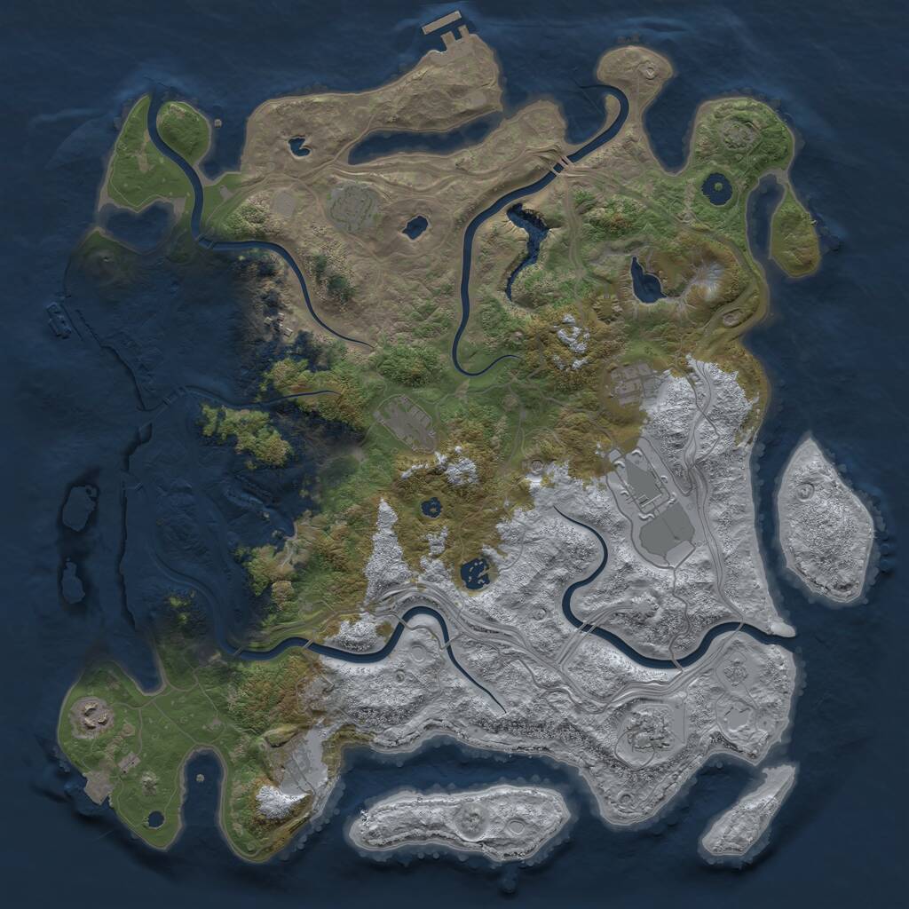 Rust Map: Procedural Map, Size: 4500, Seed: 1723274626, 15 Monuments