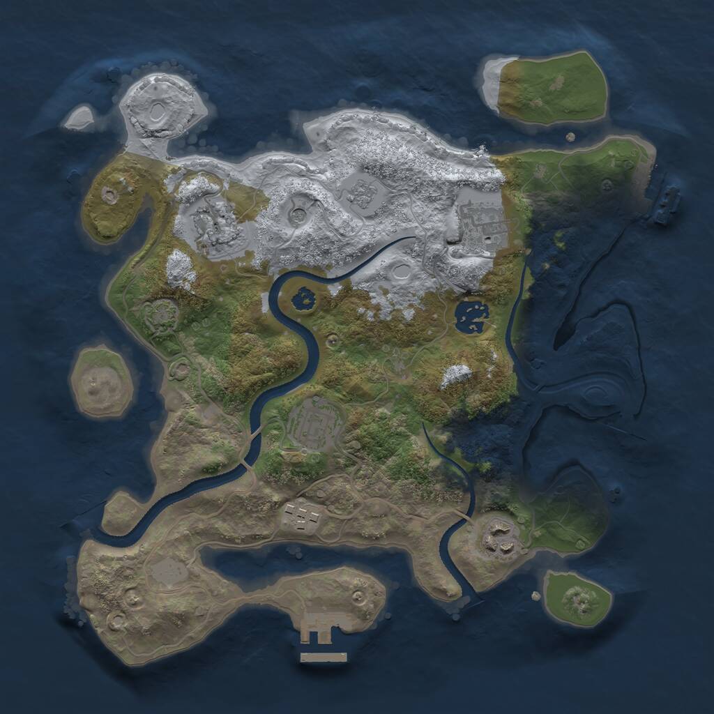 Rust Map: Procedural Map, Size: 3100, Seed: 616779, 12 Monuments