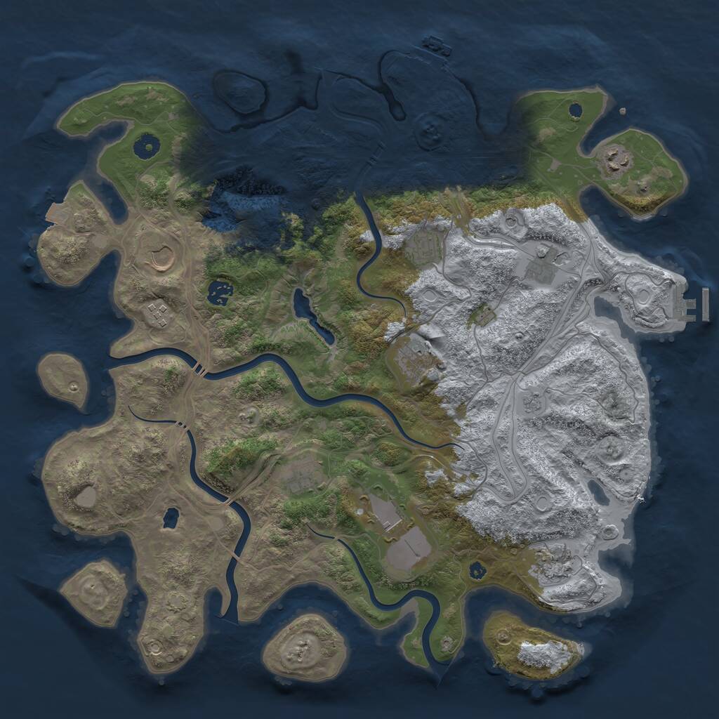 Rust Map: Procedural Map, Size: 4250, Seed: 578003760, 16 Monuments