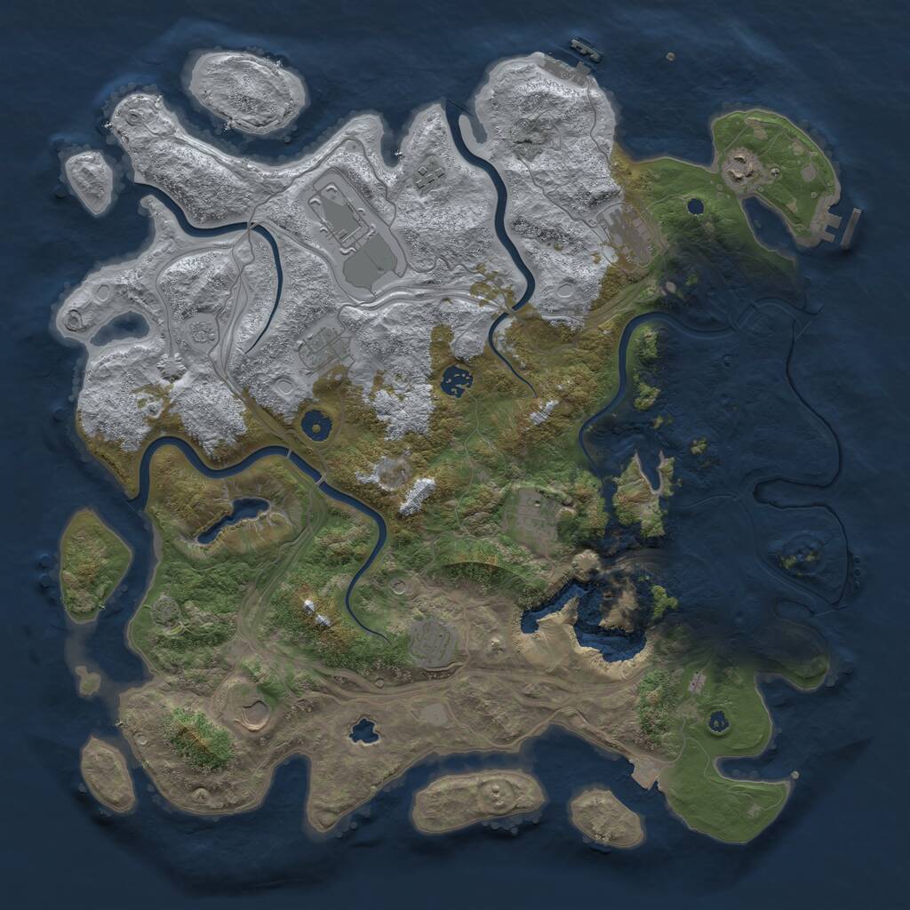 Rust Map: Procedural Map, Size: 4500, Seed: 247818, 15 Monuments