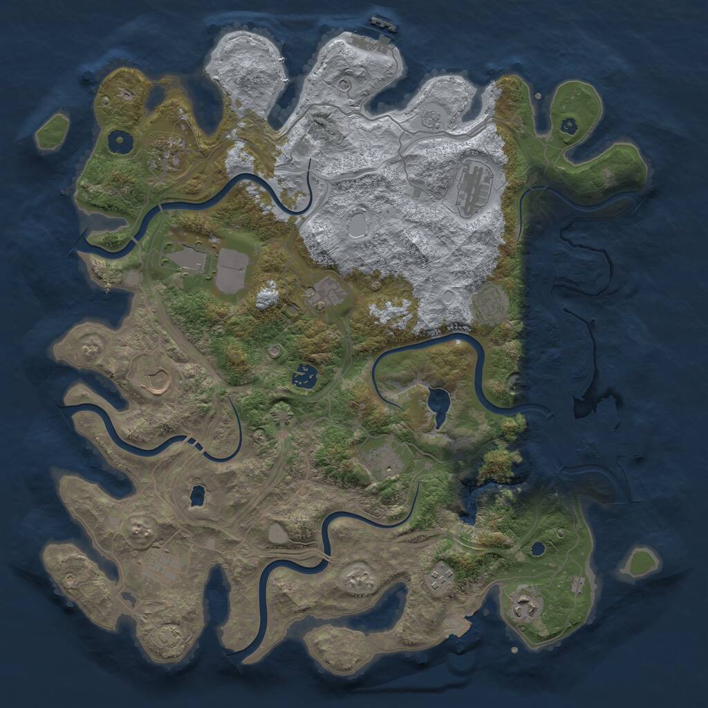 Rust Map: Procedural Map, Size: 4250, Seed: 1552042848, 17 Monuments