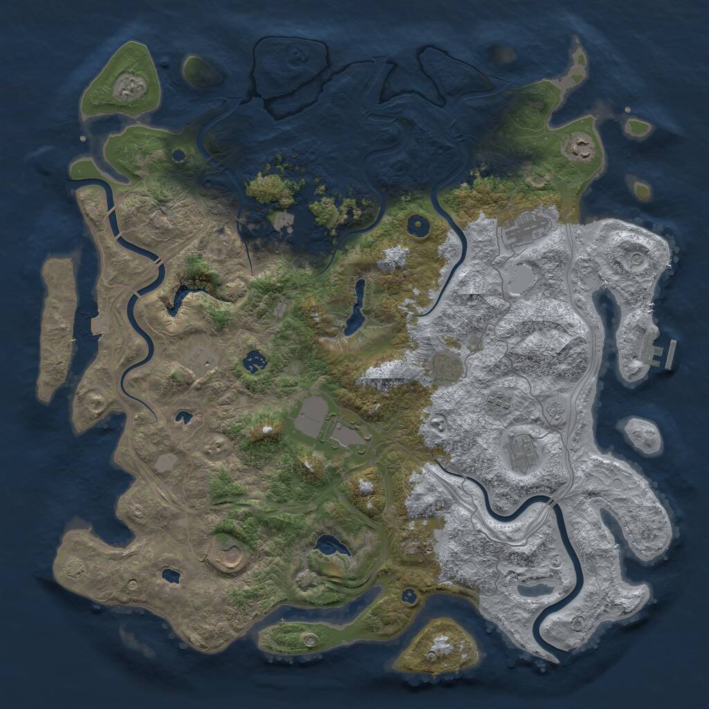 Rust Map: Procedural Map, Size: 4750, Seed: 479979, 16 Monuments