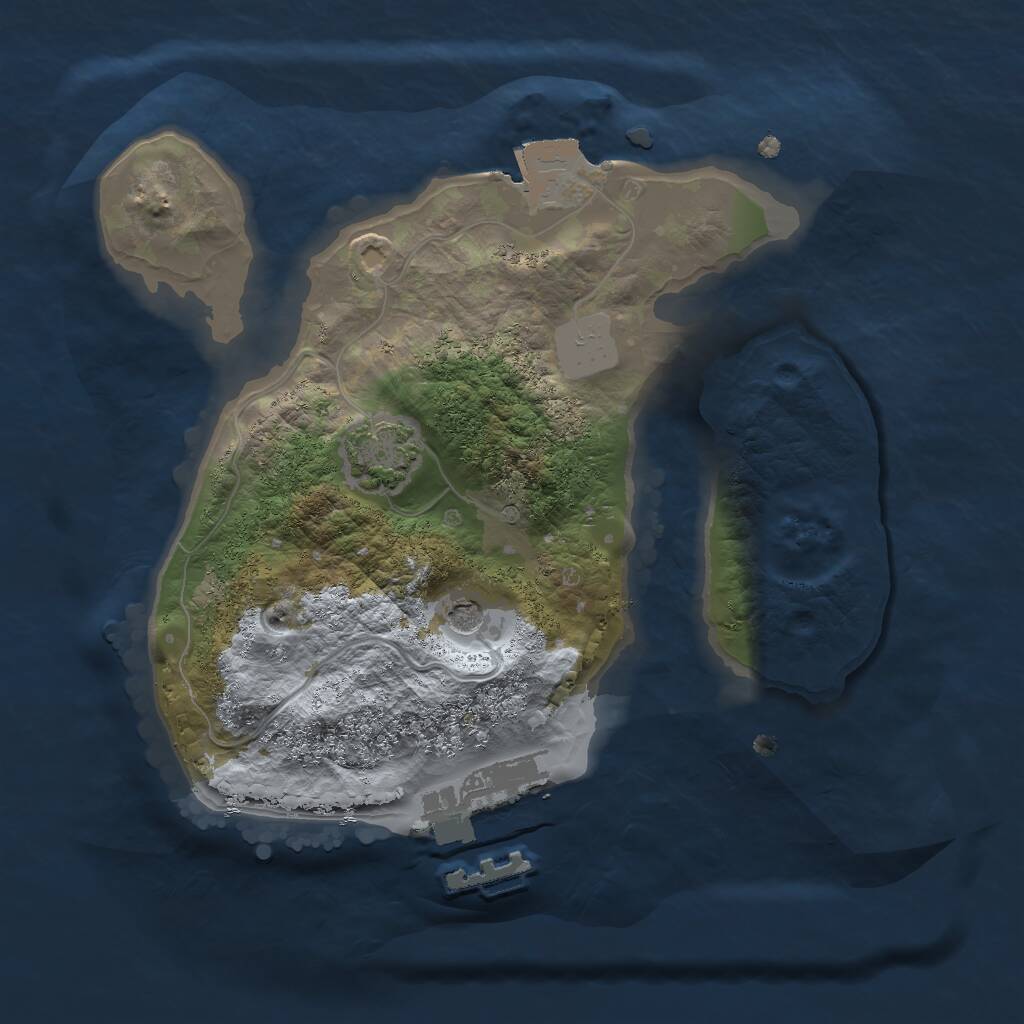 Rust Map: Procedural Map, Size: 1850, Seed: 743027858, 4 Monuments
