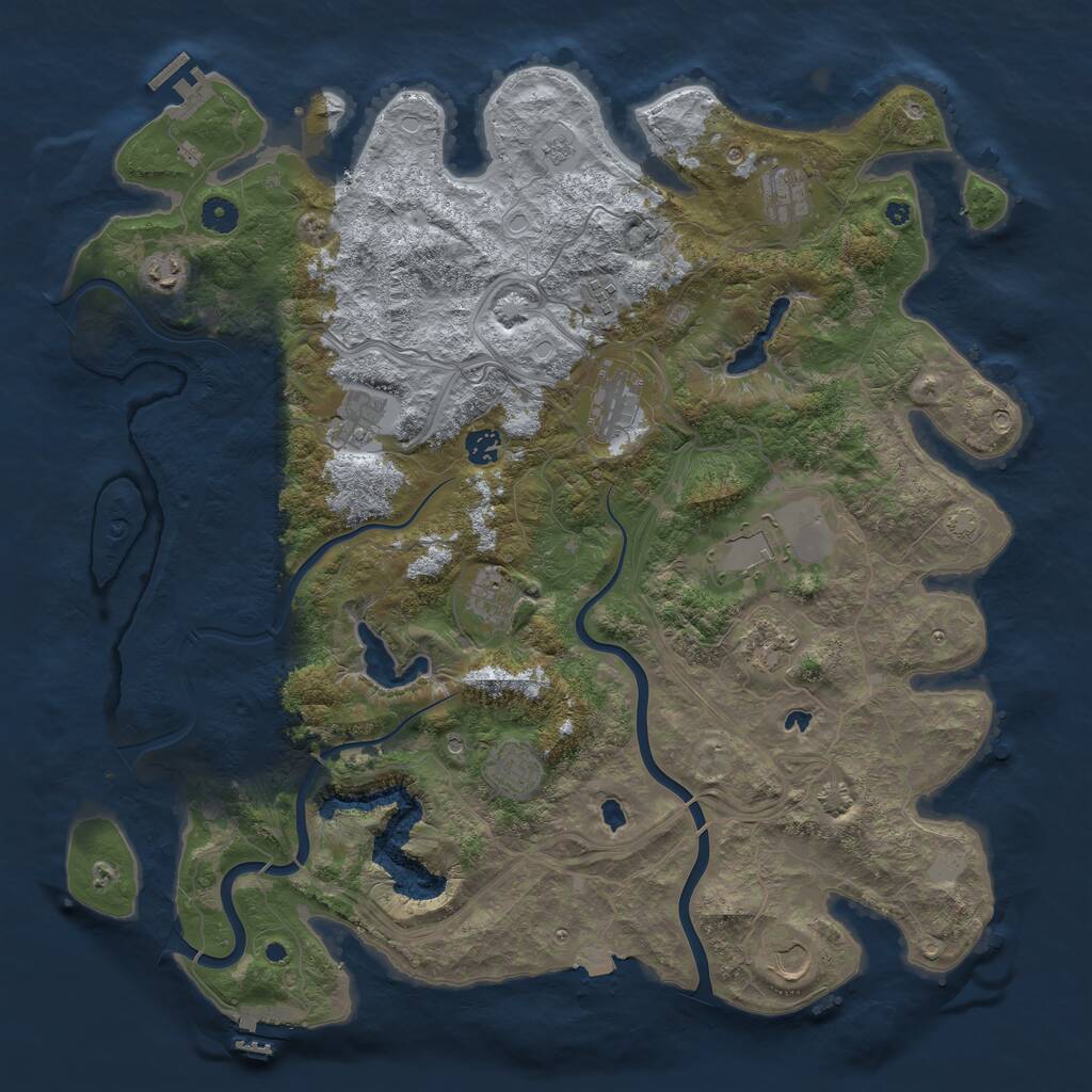 Rust Map: Procedural Map, Size: 4500, Seed: 227080, 17 Monuments