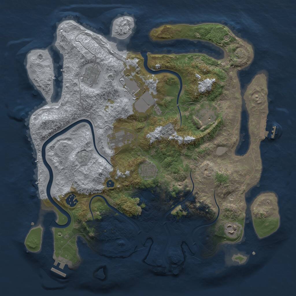 Rust Map: Procedural Map, Size: 3750, Seed: 110429, 14 Monuments