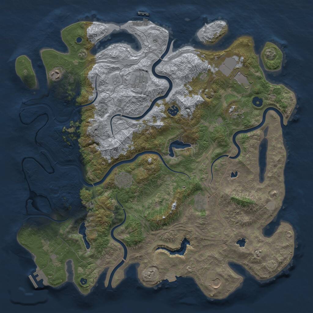 Rust Map: Procedural Map, Size: 4500, Seed: 1117992767, 15 Monuments