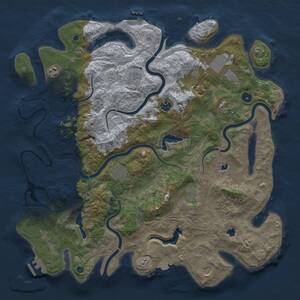 Thumbnail Rust Map: Procedural Map, Size: 4500, Seed: 1117992767, 15 Monuments