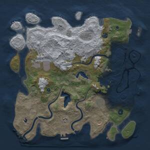 Thumbnail Rust Map: Procedural Map, Size: 4000, Seed: 1415334522, 14 Monuments