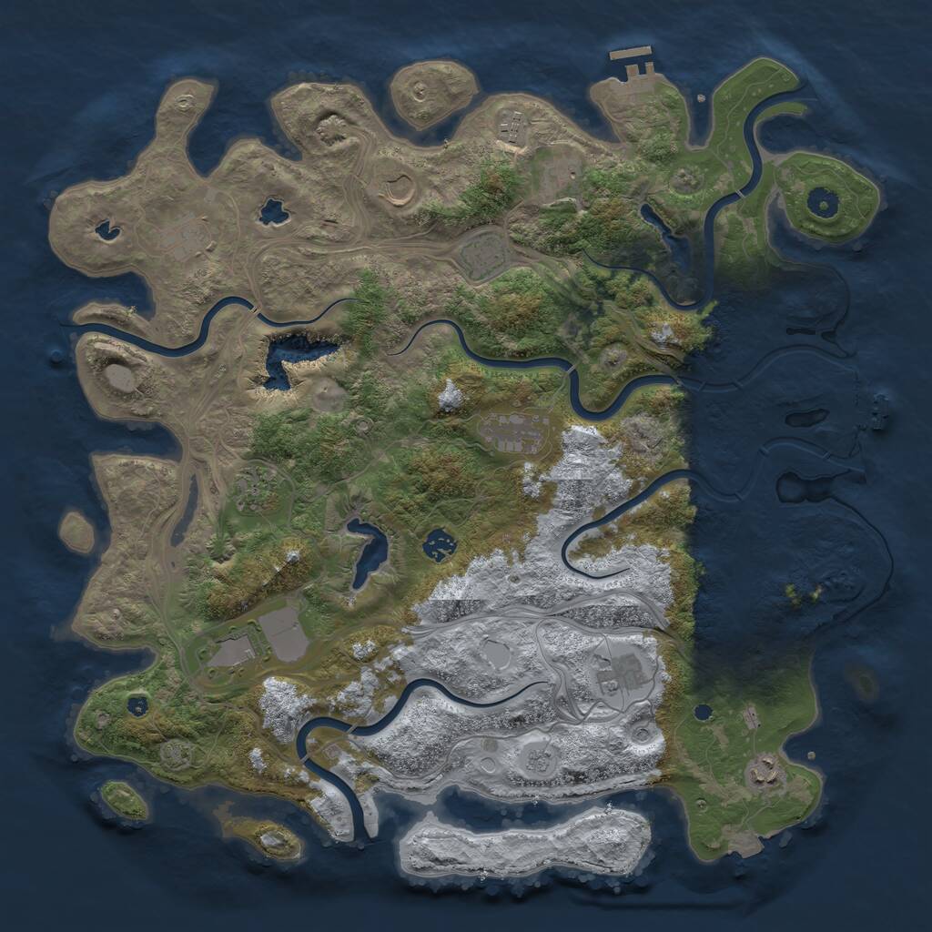 Rust Map: Procedural Map, Size: 4500, Seed: 180362, 17 Monuments