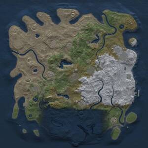 Thumbnail Rust Map: Procedural Map, Size: 4500, Seed: 2093947546, 17 Monuments