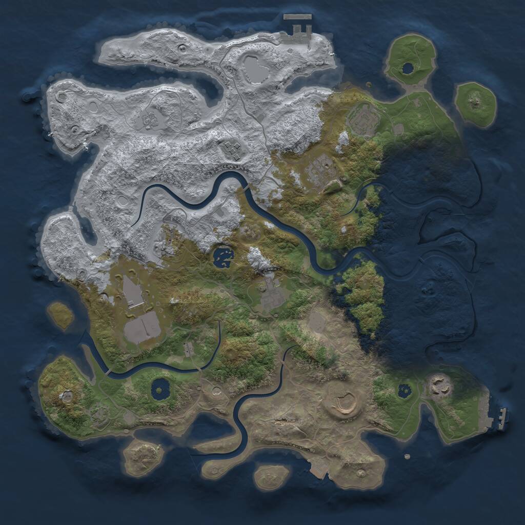 Rust Map: Procedural Map, Size: 3750, Seed: 752326, 15 Monuments