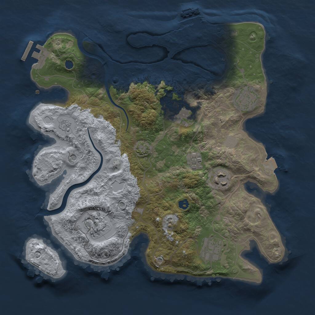 Rust Map: Procedural Map, Size: 3000, Seed: 30009917, 12 Monuments