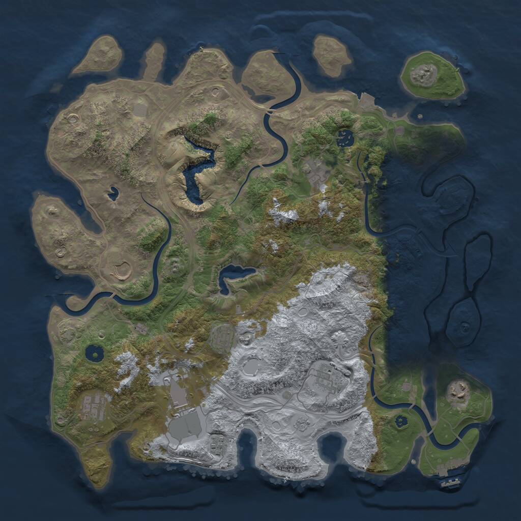 Rust Map: Procedural Map, Size: 4250, Seed: 812820, 14 Monuments