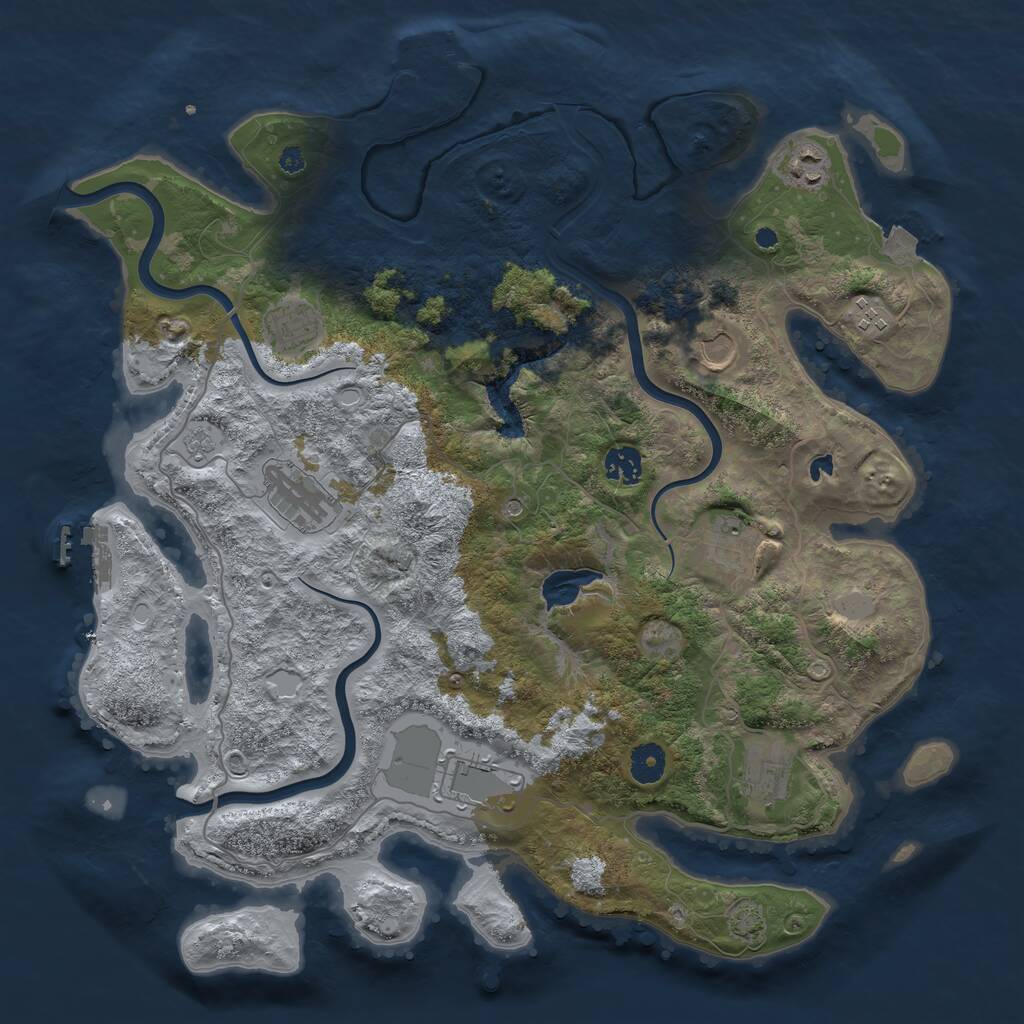 Rust Map: Procedural Map, Size: 4000, Seed: 900829, 15 Monuments