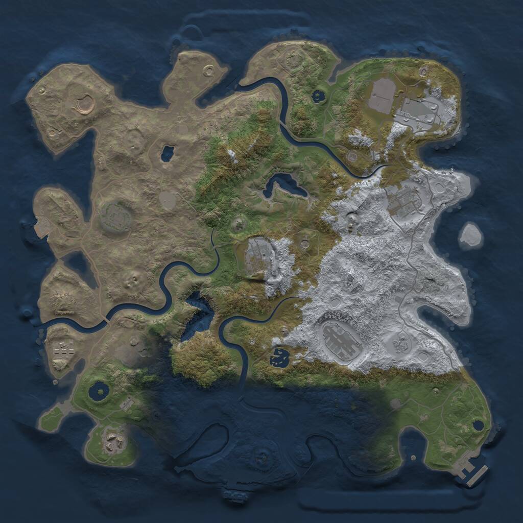 Rust Map: Procedural Map, Size: 4000, Seed: 179115, 16 Monuments