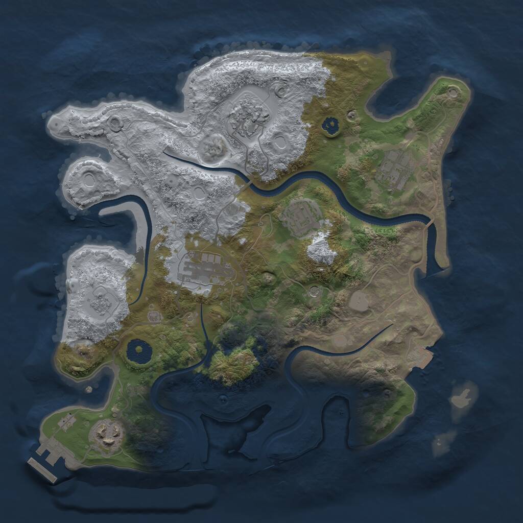 Rust Map: Procedural Map, Size: 3100, Seed: 822444, 10 Monuments
