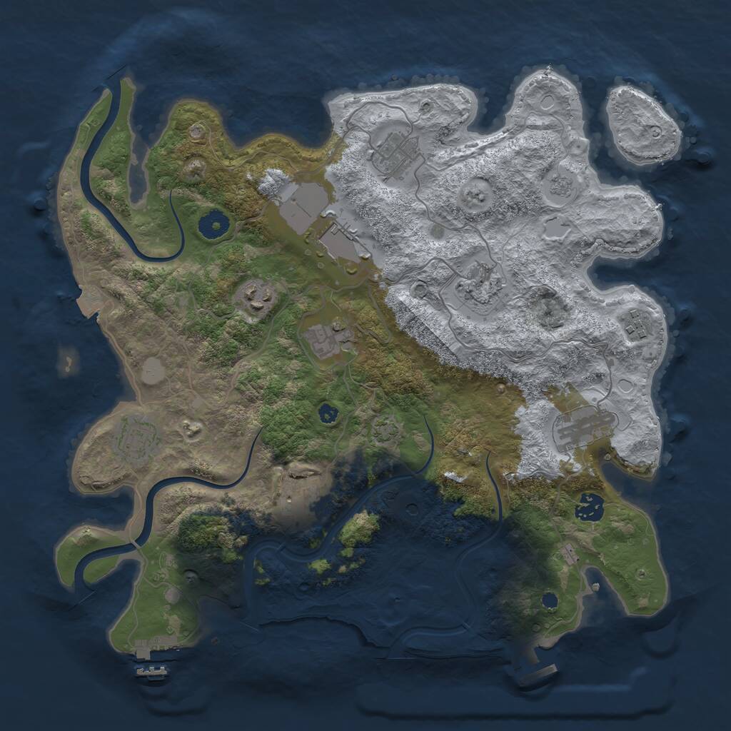 Rust Map: Procedural Map, Size: 3750, Seed: 495265, 16 Monuments