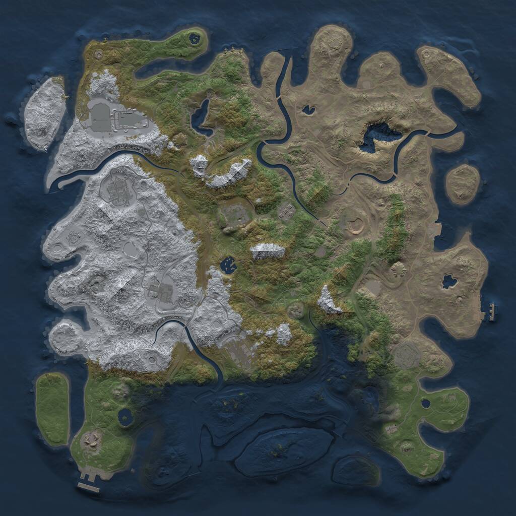 Rust Map: Procedural Map, Size: 4750, Seed: 852358, 16 Monuments