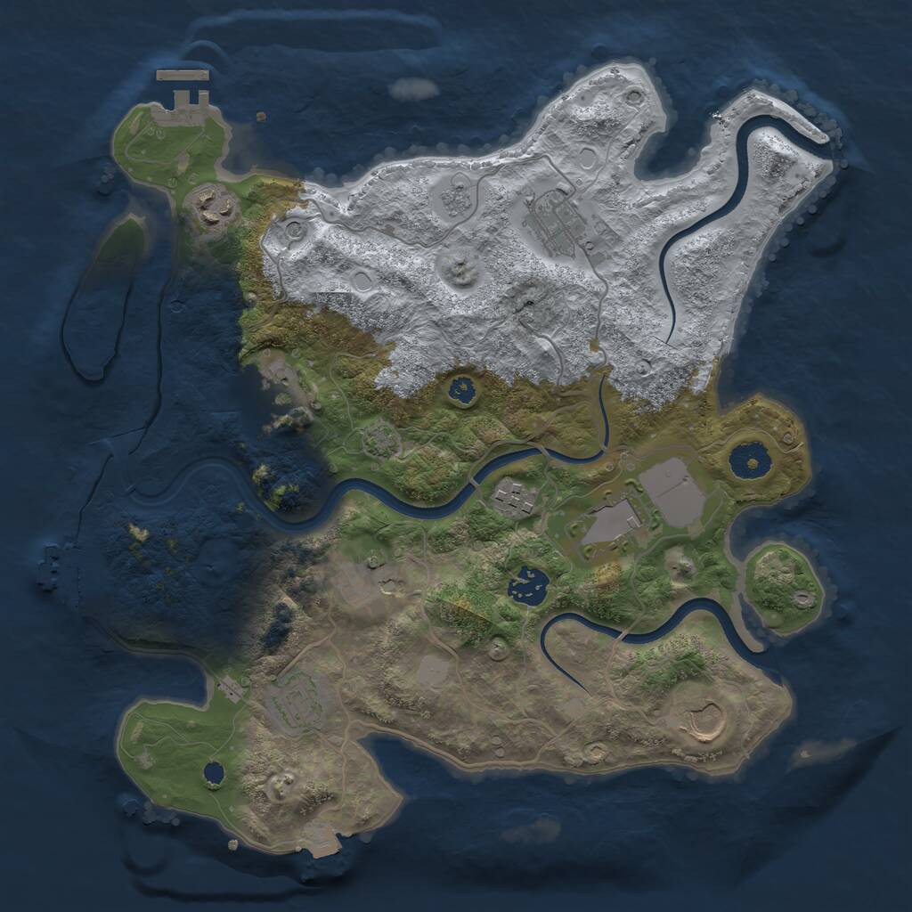 Rust Map: Procedural Map, Size: 3500, Seed: 307024730, 15 Monuments