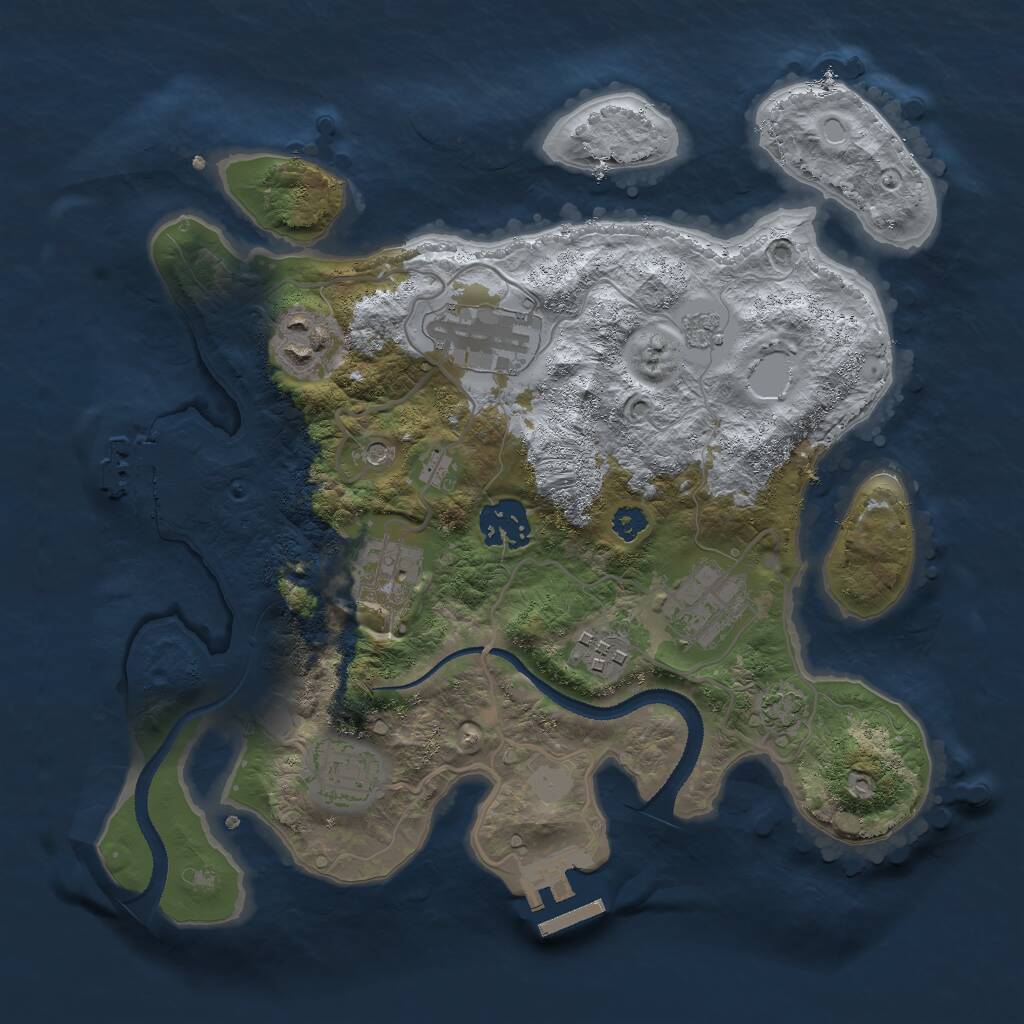 Rust Map: Procedural Map, Size: 3000, Seed: 20243000, 13 Monuments