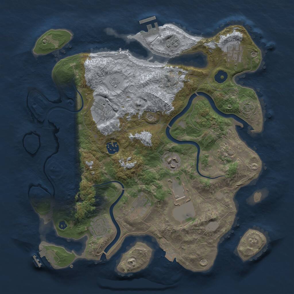 Rust Map: Procedural Map, Size: 3500, Seed: 204754590, 15 Monuments