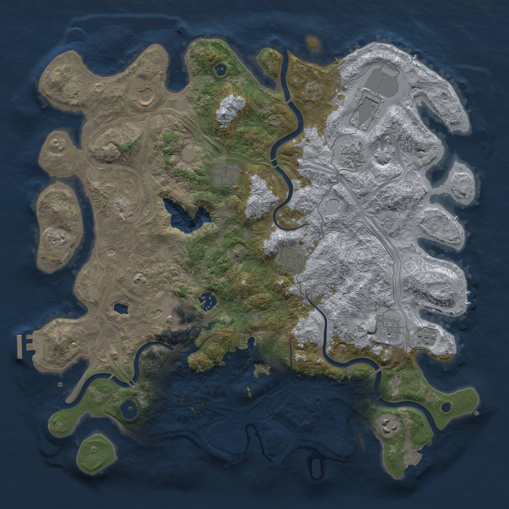 Rust Map: Procedural Map, Size: 4300, Seed: 1449630810, 15 Monuments