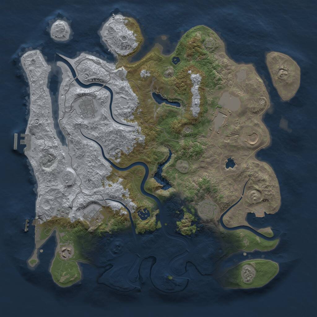 Rust Map: Procedural Map, Size: 4000, Seed: 1976977976, 14 Monuments