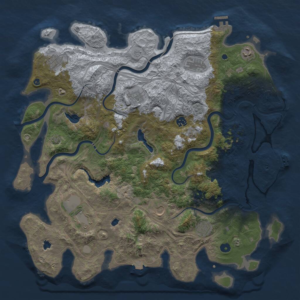 Rust Map: Procedural Map, Size: 4500, Seed: 1201455836, 15 Monuments