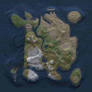 Thumbnail Rust Map: Procedural Map, Size: 2500, Seed: 80620128, 9 Monuments