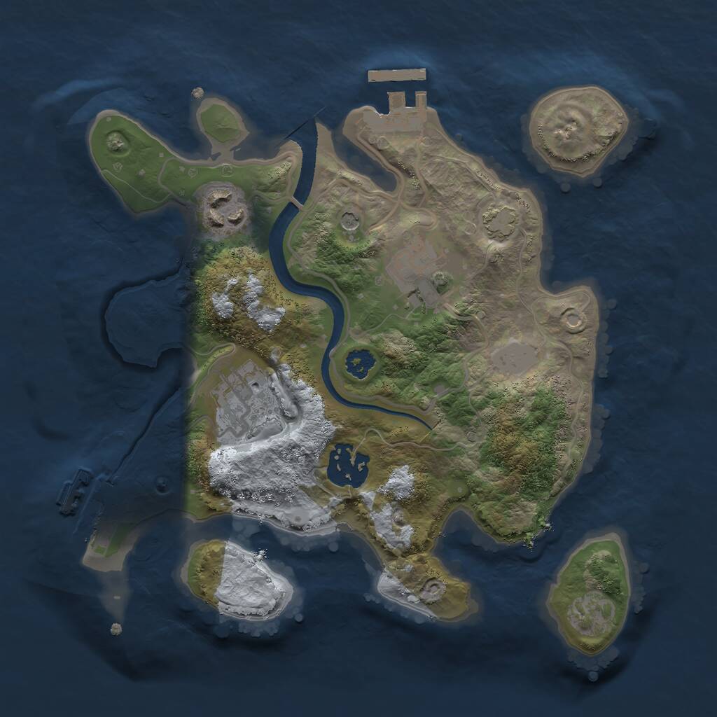 Rust Map: Procedural Map, Size: 2500, Seed: 80620128, 9 Monuments