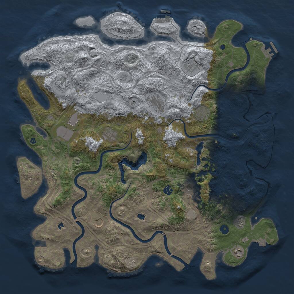 Rust Map: Procedural Map, Size: 4750, Seed: 844003, 17 Monuments