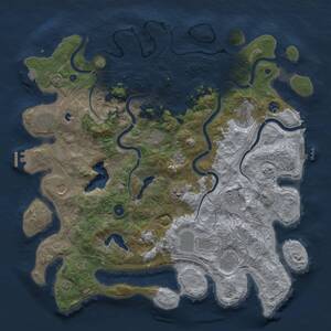 Thumbnail Rust Map: Procedural Map, Size: 4500, Seed: 252321, 16 Monuments