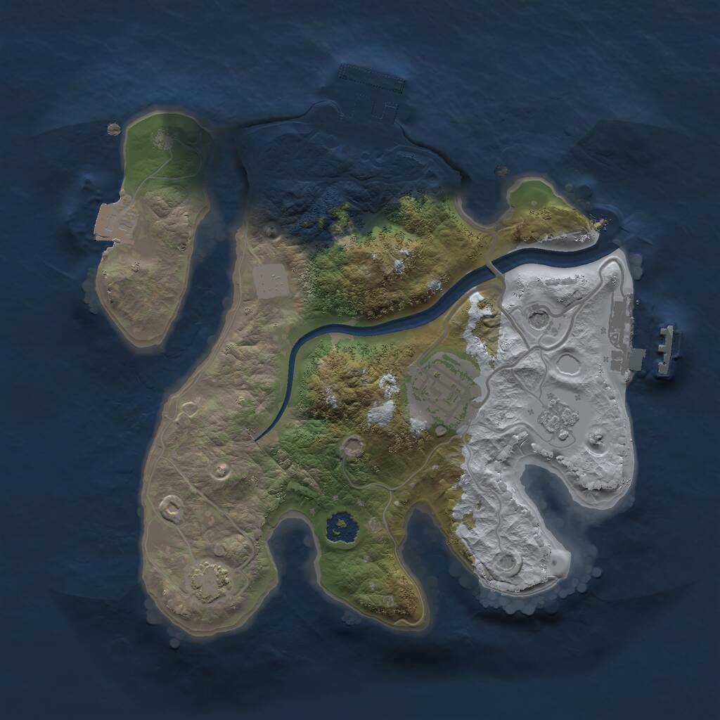 Rust Map: Procedural Map, Size: 2250, Seed: 272097861, 7 Monuments