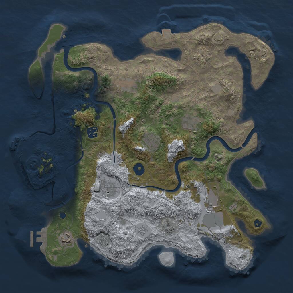 Rust Map: Procedural Map, Size: 3750, Seed: 282179, 15 Monuments