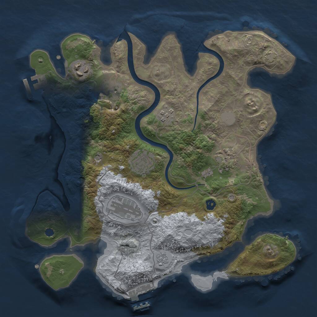 Rust Map: Procedural Map, Size: 3000, Seed: 799065714, 12 Monuments
