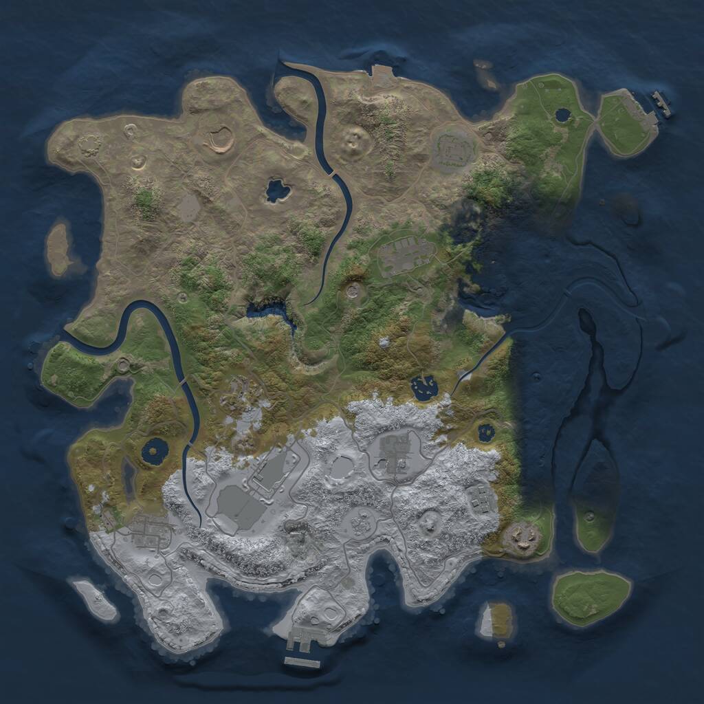 Rust Map: Procedural Map, Size: 4000, Seed: 567844152, 16 Monuments