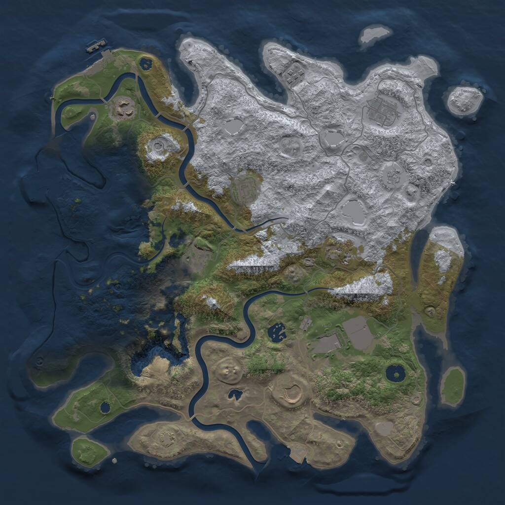 Rust Map: Procedural Map, Size: 4000, Seed: 489887, 15 Monuments
