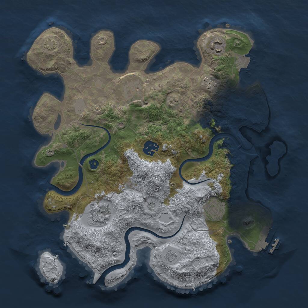 Rust Map: Procedural Map, Size: 3100, Seed: 846849, 11 Monuments