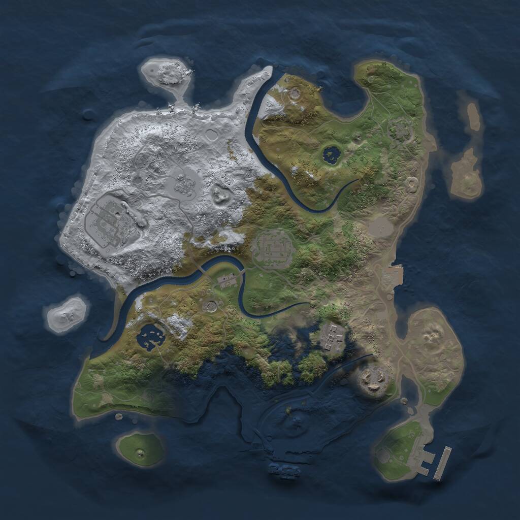 Rust Map: Procedural Map, Size: 3000, Seed: 98000888, 11 Monuments