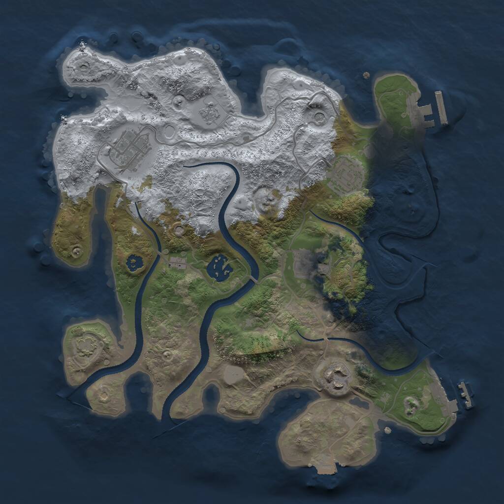Rust Map: Procedural Map, Size: 3000, Seed: 161363, 11 Monuments