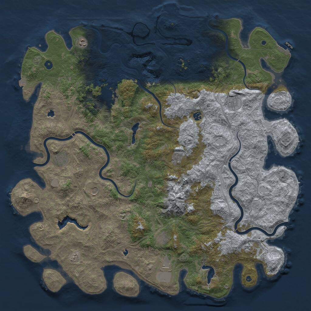 Rust Map: Procedural Map, Size: 5555, Seed: 506584292, 17 Monuments