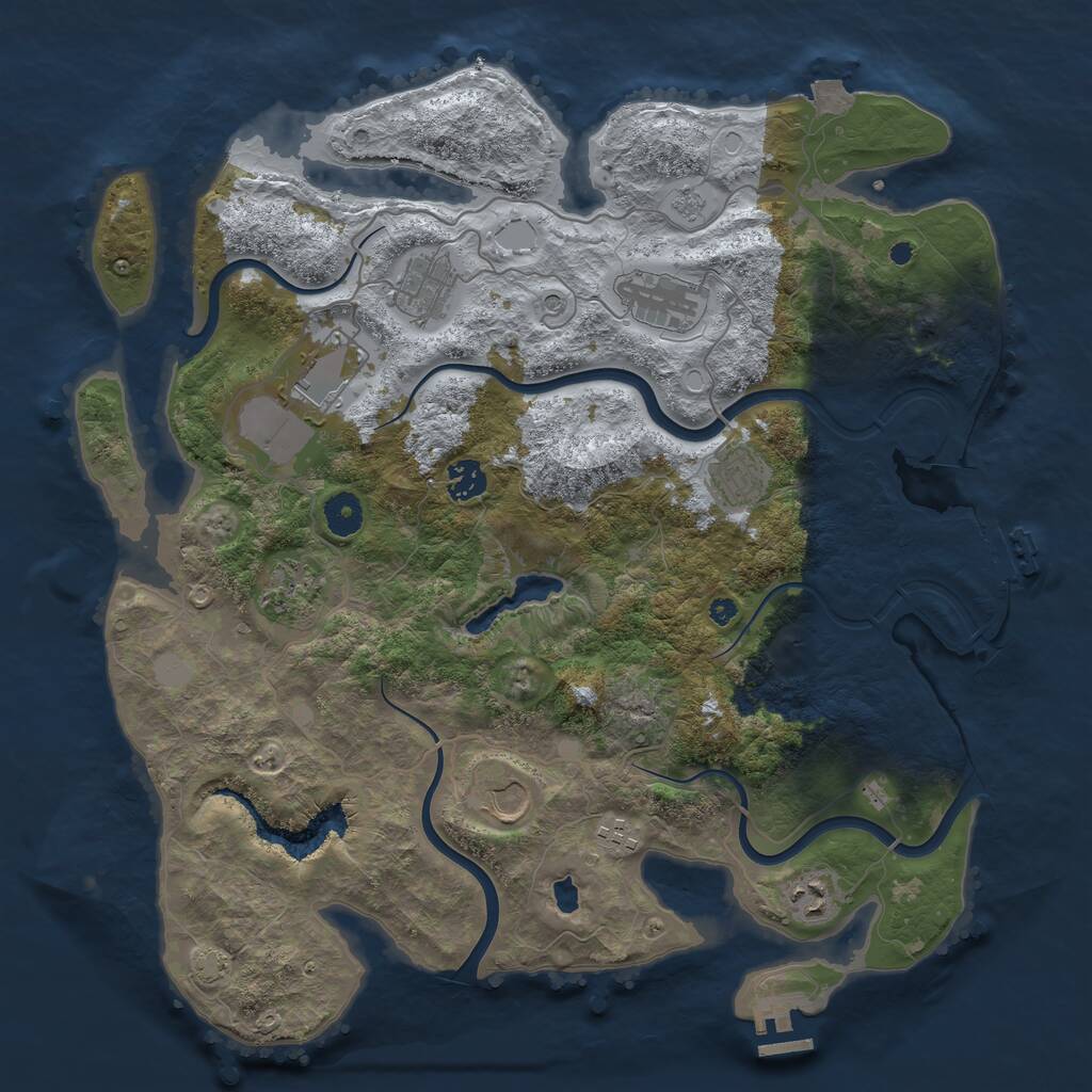 Rust Map: Procedural Map, Size: 4000, Seed: 996691305, 15 Monuments