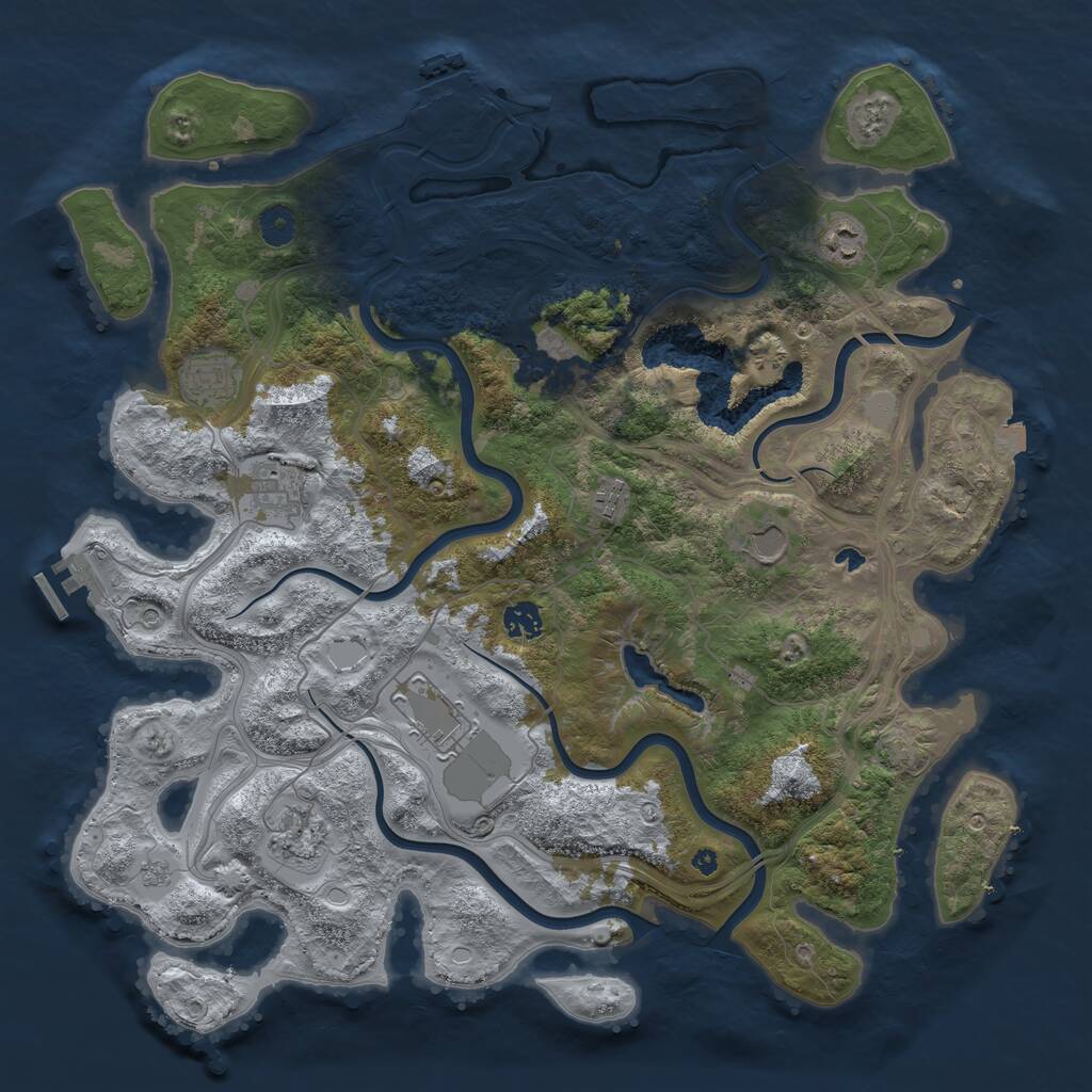 Rust Map: Procedural Map, Size: 4250, Seed: 745769, 15 Monuments