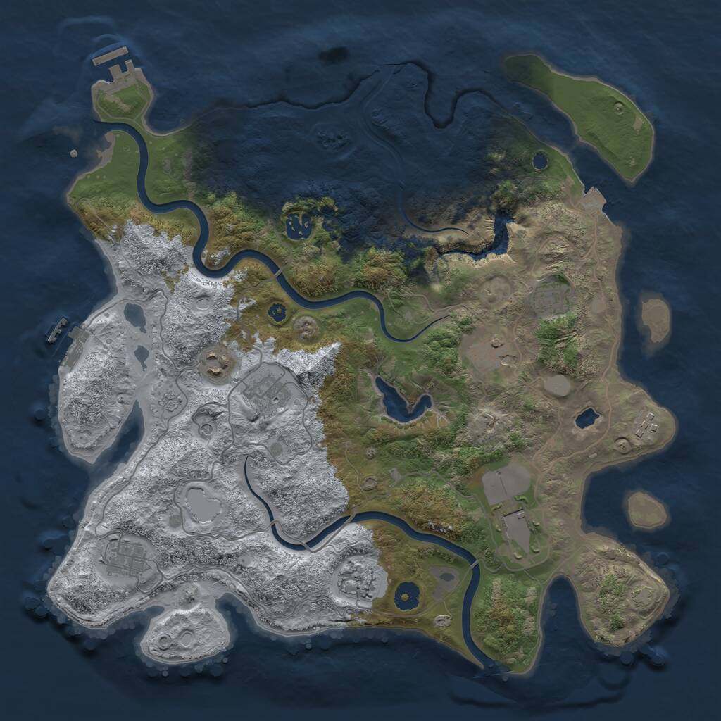 Rust Map: Procedural Map, Size: 4000, Seed: 143036030, 15 Monuments